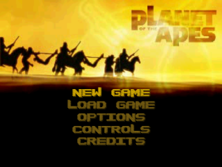 Planet of the Apes title screen for Playstation